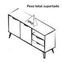 Ver imagem 4 de Buffet Aparador 2p 2g 140 Cm Carvalho Branco Grafite Prata Arly