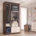 Ver imagem 2 de Guarda-Roupa Solteiro 3 Portas 2 Gavetas Kioto