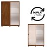 Guarda-Roupa com 2 portas 2 gavetas New Realeza c/ Espelho e Pés DJ Móveis - 3
