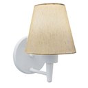 Ver imagem 1 de Arandela Cone Md-2004 Base Branco Cúpula em Tecido 14-14x07cm Linho Bege - Bivolt