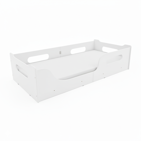 Cama Montessoriana Infantil 100% MDF com Estrado Madeira para Colchão 150x70cm - Branco