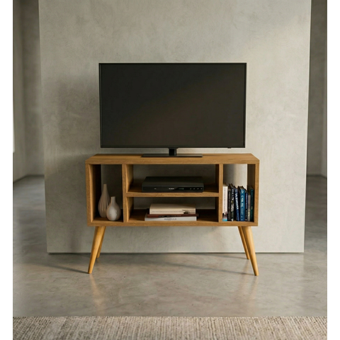 Rack Intense 4 Nichos P/ Tv 40 Polegadas Pés Retrô Sala/ Escritório