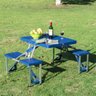 MESA para CAMPING e PRAIA com 4 CADEIRAS VIRA MALETA Portátil MESINHA PICNIC PESCA ESTUDO CRIANÇAS C - 3