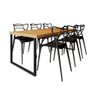 Conjunto Mesa Madeira Maciça Bernardo 1,80m Ferragem Preta com 6 Cadeiras Alegra Preta - 2