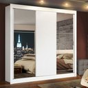 Ver imagem 1 de Guarda-Roupa Casal Madesa Lyon 3 Portas de Correr com Espelhos 2 Gavetas Branco Cor:Branco