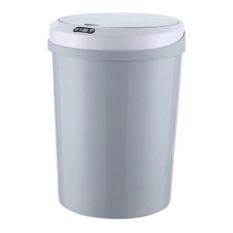Lixeira Automática Redonda 12 Litros Usb com Sensor Cinza