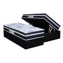 Ver imagem 1 de Cama Box Baú Solteiro: Colchão Molas Ensacadas Paropas Basic Black + Base Crc Suede Black (88x188)