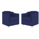 Ver imagem 1 de Kit 2 Poltrona Decorativa para Sala, Escritorio, Recepção Tila Suede Azul Royal