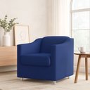 Ver imagem 2 de Kit 2 Poltrona Decorativa para Sala, Escritorio, Recepção Tila Suede Azul Royal