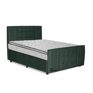 Cama com Cabeceira King Size Estofada Uvaia 195cm Suede: Verde