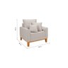Conjunto de Sofá Living Beny 2 Lugares com Poltrona Base Madeira Linho - 8