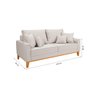 Conjunto de Sofá Living Beny 2 Lugares com Poltrona Base Madeira Linho - 7