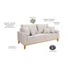 Conjunto de Sofá Living Beny 2 Lugares com Poltrona Base Madeira Linho - 5