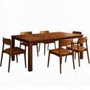 Ver imagem 2 de Mesa de Jantar 6 Lugares 180cm com 06 Cadeiras Madeira Maciça Dunia F06 Rústico Escuro - Lyam Decor