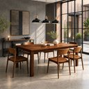 Ver imagem 4 de Mesa de Jantar 6 Lugares 180cm com 06 Cadeiras Madeira Maciça Dunia F06 Rústico Escuro - Lyam Decor
