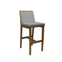 Ver imagem 2 de Banqueta Alta em Madeira Maciça Londres Linho Cinza