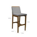 Ver imagem 5 de Banqueta Alta em Madeira Maciça Londres Linho Cinza