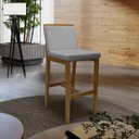 Ver imagem 6 de Banqueta Alta em Madeira Maciça Londres Linho Cinza