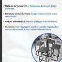 Ver imagem 3 de Conjunto Mesa Alta Bar Bistrô Redonda Vidro 4 Bancos Pinus Industrial Black Don Castro Decor Industr