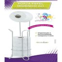 Ver imagem 2 de SUPORTE ORGANIZADOR PORTA PAPEL HIGIENICO DE CHAO CROMADO PARA 4 ROLOS