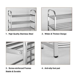 SAPATEIRA EM INOX 4 PRATELEIRAS ORGANIZADOR DE TENIS E SAPATOS ESTANTE GRANDE SALA QUARTO DESMONTAVE - 4