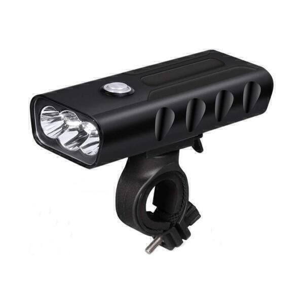 Farol Bicicleta Triplo Led T6 Recarregável Usb com Powerbank