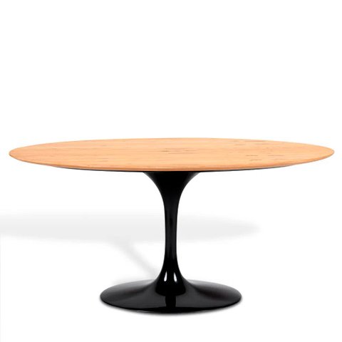 Mesa Saarinen Oval Freijó 180x100cm - Base Preta