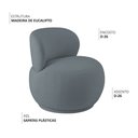 Ver imagem 3 de Poltrona Orgânica Aisha Base Fixa Bouclé Azul Claro - Nexta Casa