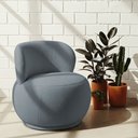 Ver imagem 2 de Poltrona Orgânica Aisha Base Fixa Bouclé Azul Claro - Nexta Casa