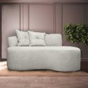 Ver imagem 1 de Sofá Namoradeira 2 Lugares Plaza Conceito Orgânico 200cm Bouclê Bege Sofa Store