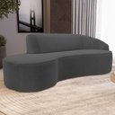 Ver imagem 2 de Sofá Living 3 Lugares 260cm Braço Direito Mozart D06 Bouclê Chumbo - Mpozenato