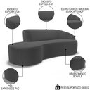 Ver imagem 3 de Sofá Living 3 Lugares 260cm Braço Direito Mozart D06 Bouclê Chumbo - Mpozenato