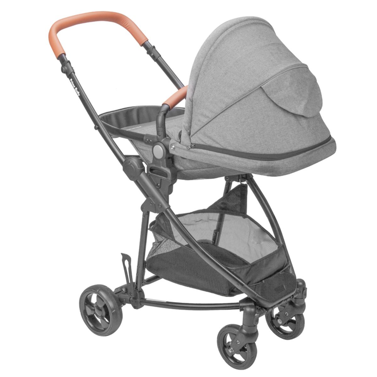 Carrinho Bebê Passeio Travel System Reclinável + Bebê Conforto + Moisés Cinza Tygo 6 Gray Prime Baby - 4