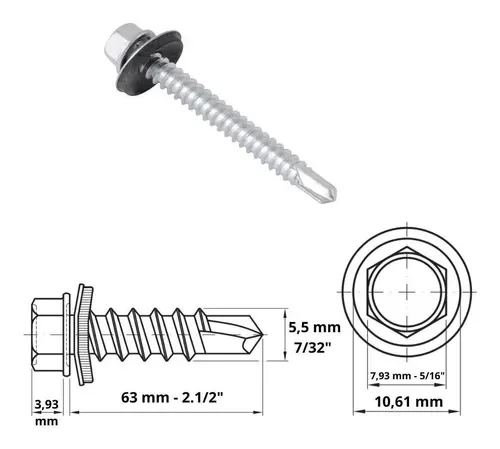 PARAFUSO AUTO BROCANTE 5/16 X 2.1/2" - PC-100 - 3