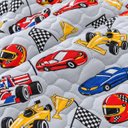 Ver imagem 2 de Kit Colcha Infantil Meninos Dupla Face Solteiro 160x240cm - Carros