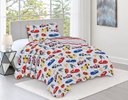 Ver imagem 3 de Kit Colcha Infantil Meninos Dupla Face Solteiro 160x240cm - Carros