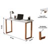 Mesa Estudo Ecrivaninha 90 Cm Sala e Quarto Moderno Trabalho Pés Madeira Premium Notebook Cor Branco - 5