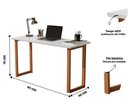 Ver imagem 5 de Mesa Estudo Ecrivaninha 90 Cm Sala e Quarto Moderno Trabalho Pés Madeira Premium Notebook Cor Branco