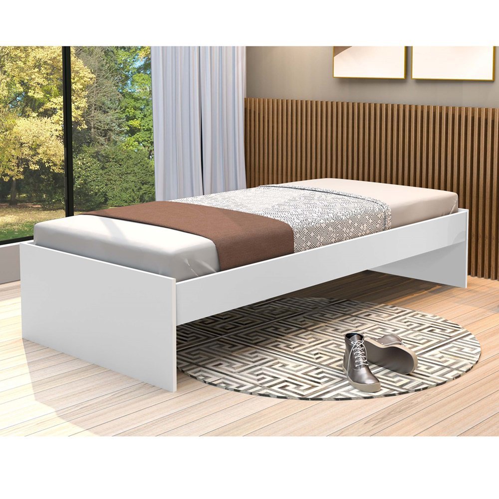 Cama Turca Oriental Solteiro Quarto Branco Esquilo Móveis - 2