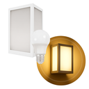 Ver imagem 1 de Arandela Luminária Vitra 3 Vidros Externa Branca + Led A60 12w Br. Quente St2953