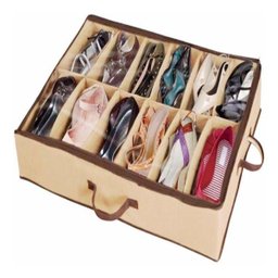 Caixa Organizadora Sapateira para 12 Pares de Sapatos Dobravél com Alça Pratica Multiuso em Tnt Kang - 1