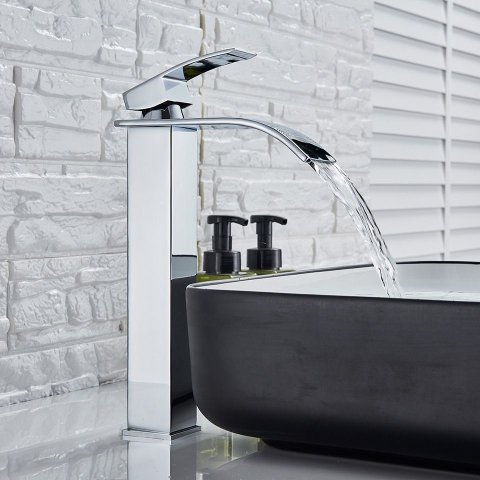 Torneira Banheiro Lavabo Misturador Monocomando Cascata Bica Alta