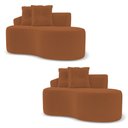 Ver imagem 1 de Kit 02 Sofás Orgânicos Living Bob 145cm 02 Lugares com 02 Almofadas Bouclê Terracota - Abmaza