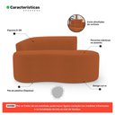 Ver imagem 3 de Kit 02 Sofás Orgânicos Living Bob 145cm 02 Lugares com 02 Almofadas Bouclê Terracota - Abmaza