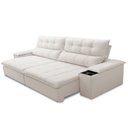 Ver imagem 6 de Sofá Retrátil Reclinável para Sala de Estar Living 230cm Ártico F04 Bouclê Off White - Lyam Decor