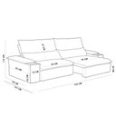 Ver imagem 2 de Sofá Retrátil Reclinável para Sala de Estar Living 230cm Ártico F04 Bouclê Off White - Lyam Decor
