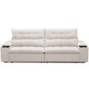 Ver imagem 5 de Sofá Retrátil Reclinável para Sala de Estar Living 230cm Ártico F04 Bouclê Off White - Lyam Decor