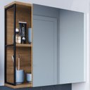 Ver imagem 2 de Armario Para Banheiro 60 cm Com Espelho Preto Mell P1015 PP
