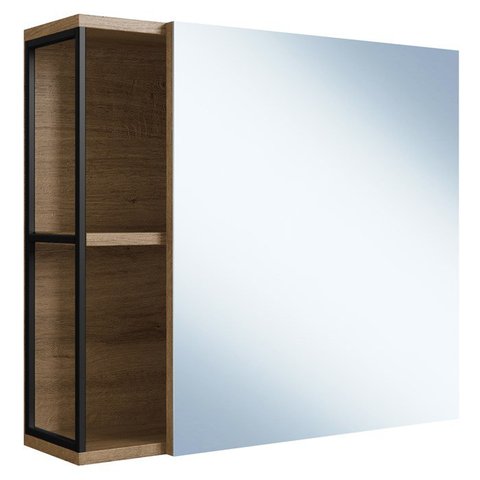 Armario Para Banheiro 60 cm Com Espelho Preto Mell P1015 PP