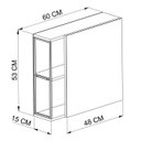 Ver imagem 4 de Armario Para Banheiro 60 cm Com Espelho Preto Mell P1015 PP
